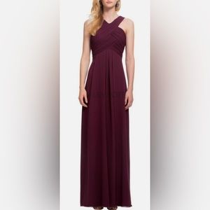 Like New- Bill Levkoff Criss Cross Bridesmaid Dress in Wine